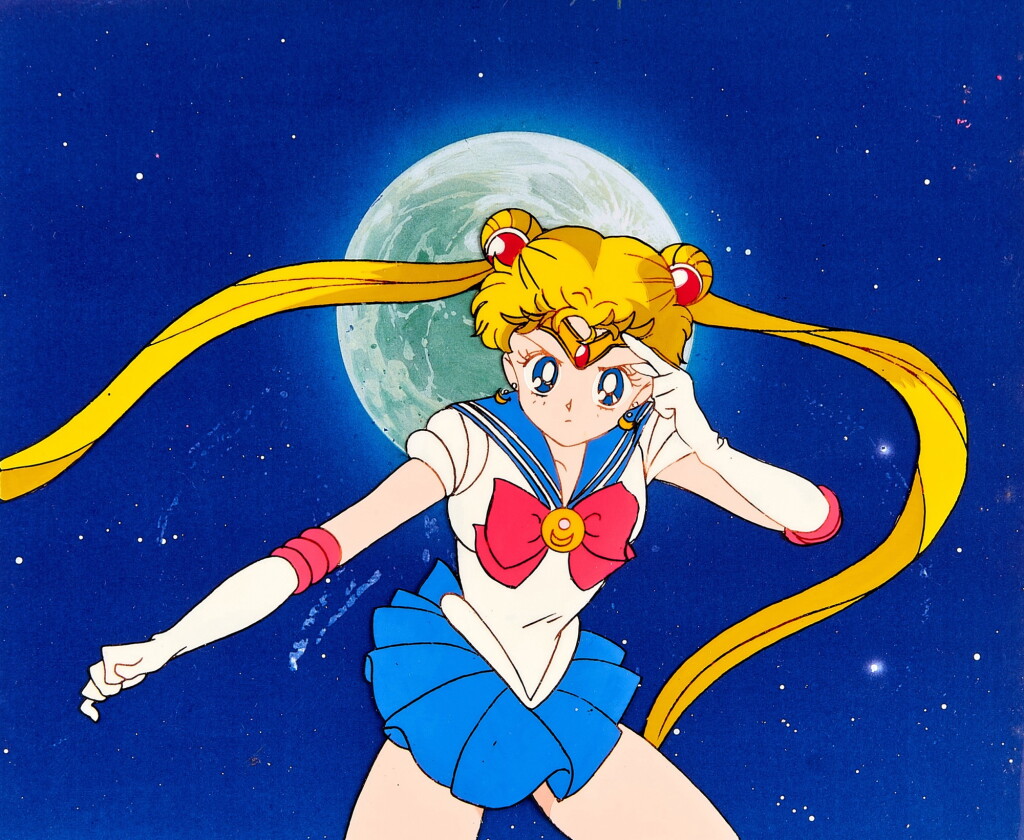 全螢幕檢視 - 查看58Sailor Moon Special Move Bank Animation Cel with Douga and Printed Background | 美少女戰士必殺技既定複用賽璐璐,附線稿及印刷背景的1