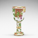 An extremely rare Meissen famille verte goblet, Circa 1725