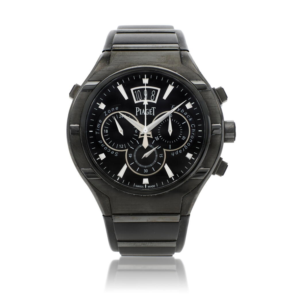 View full screen - View 1 of Lot 216. Polo FortyFive Chronograph ADLC, Reference G0A37004| A titanium and stainless steel dual time zone flyback chronograph wristwatch with date | Circa 2015.