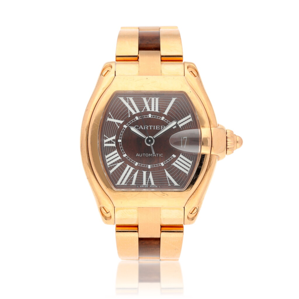 View full screen - View 1 of Lot 18. Roadster Ref. 3103 limited edition pink gold and wood wristwatch with date circa. 2009.