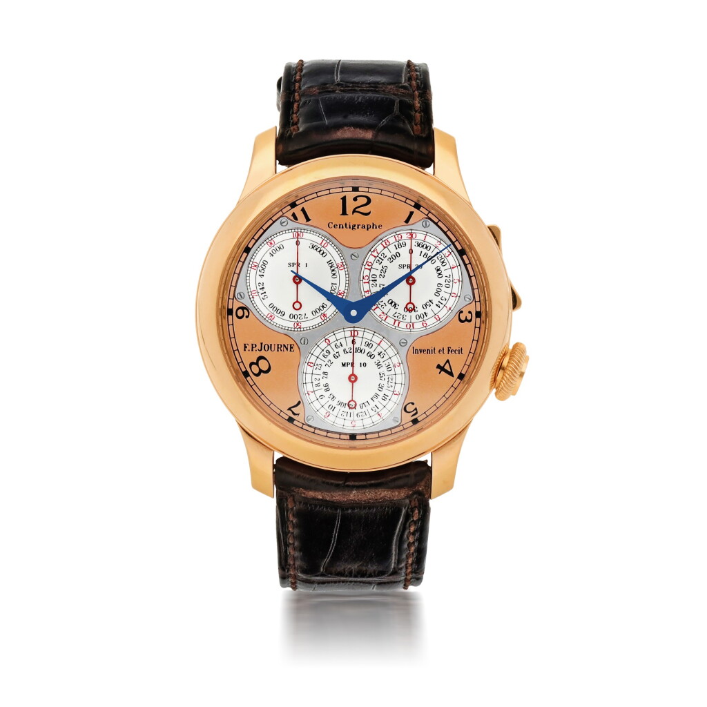 View full screen - View 1 of Lot 380. CENTIGRAPHE SOUVERAIN PINK GOLD CHRONOGRAPH WRISTWATCH CIRCA 2009.