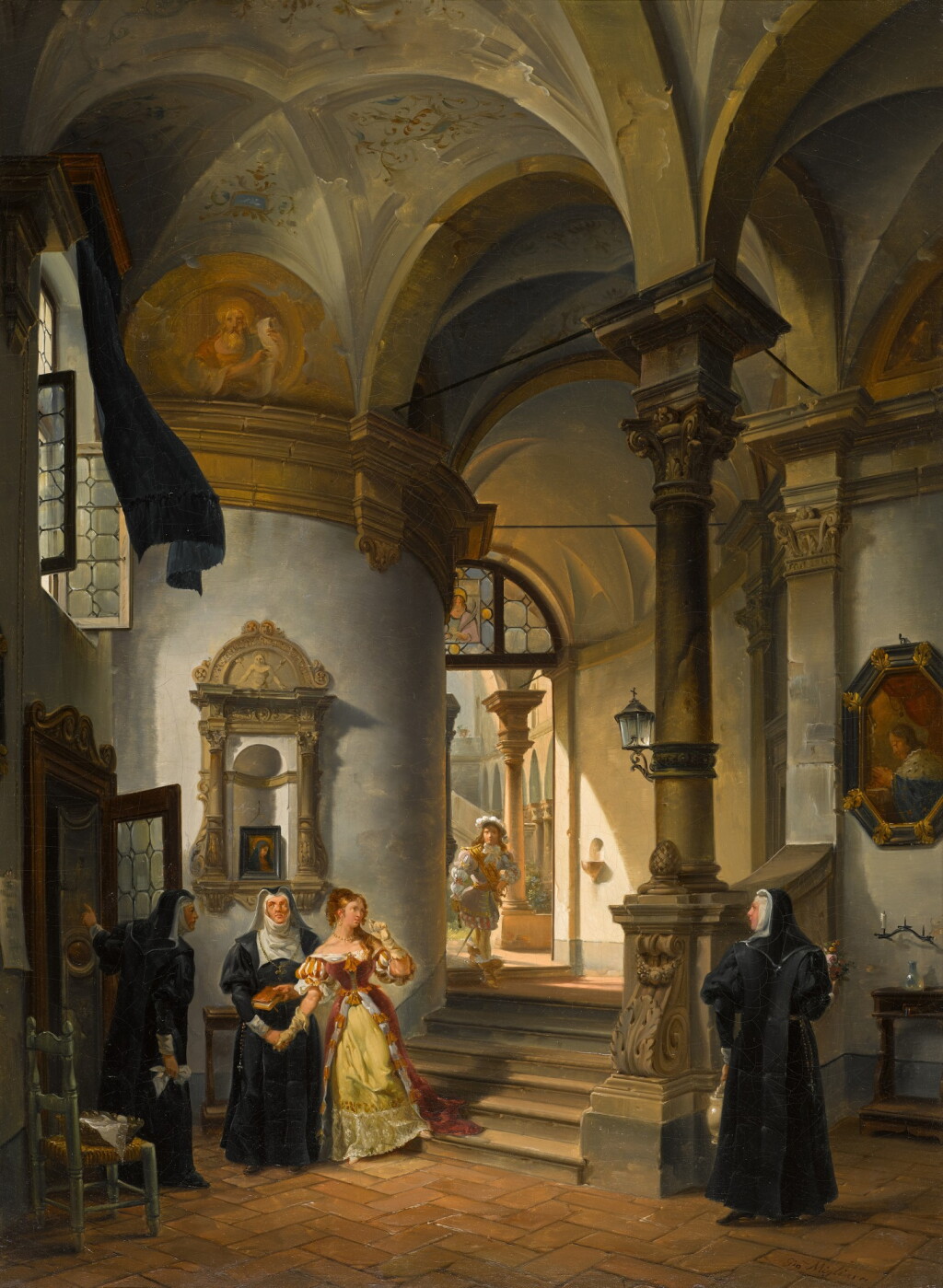 View full screen - View 1 of Lot 174. Louis XIV and Louise de la Vallière in the Convent of Chaillot .