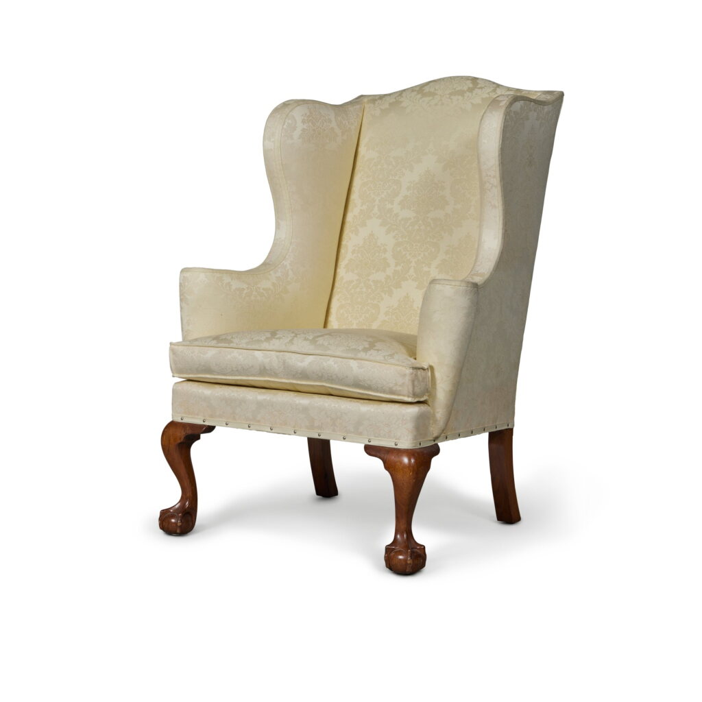 View full screen - View 1 of Lot 33. A Fine Chippendale Carved Mahogany Easy Chair, New York, Circa 1770.