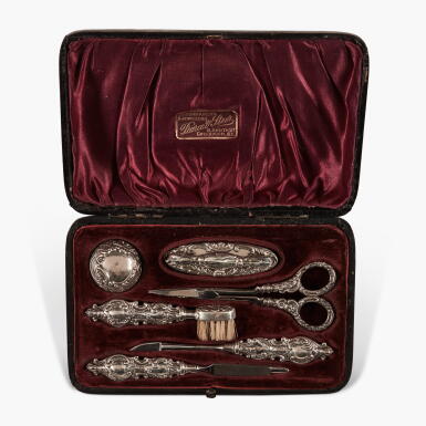 View full screen - View 1 of Lot 88. Oscar Wilde | Manicure set, said to have been presented to Wilde as a birthday gift by Robbie Ross and Reggie Turner, 1900.