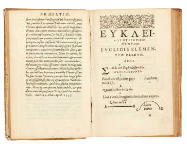View full screen - View 1 of Lot 68. Euclid, Elementa, Paris, 1557, contemporary vellum.