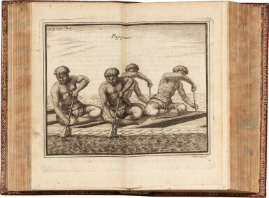 View full screen - View 1 of Lot 151. Du royaume de Siam... en 1687 et 1688. Paris, 1691. 2 volumes in-12. Maroquin rouge de l'époque. Édition originale. .