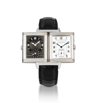 View full screen - View 1 of Lot 549. Reverso Day-Night, Ref. 270.85.4 Stainless steel reversible wristwatch with dual time and 24 hour indication Circa 2000.