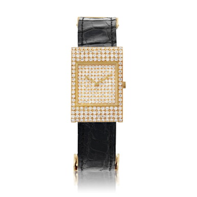 View full screen - View 1 of Lot 812. Boucheron | Montre bracelet de dame or et diamants, "Reflets" | Lady's gold and diamond bracelet watch, 'Reflets'.