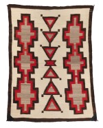 Navajo Floor Rug with a White Field, Crystal Trading Post, Circa 1910