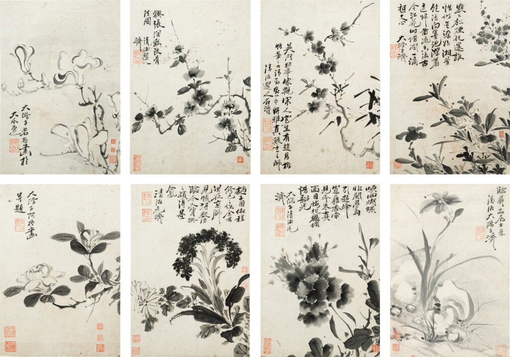 View full screen - View 1 of Lot 193. Attributed to Shitao, Flowers, Qing dynasty | 清 石濤(款) 花卉圖.
