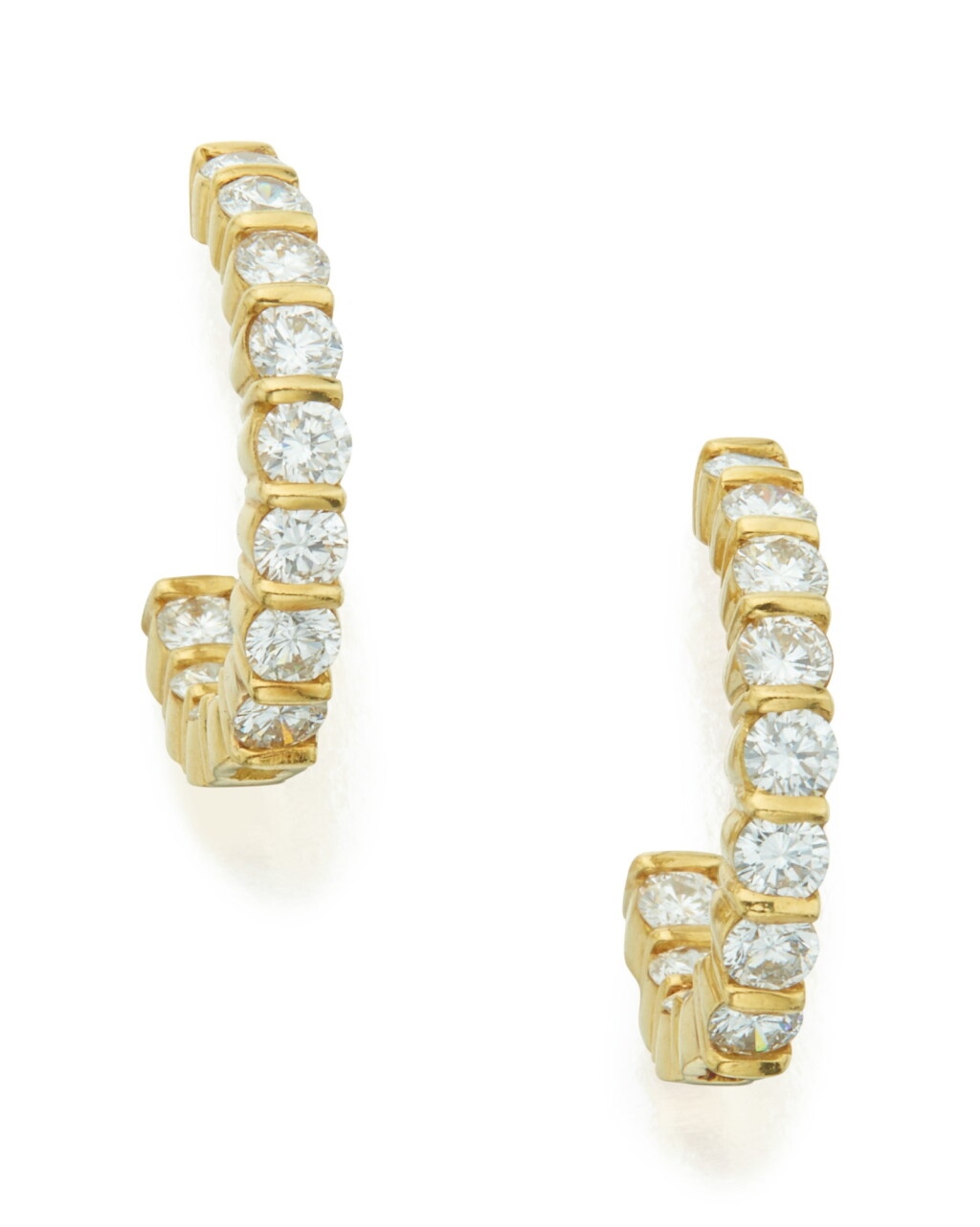 View full screen - View 1 of Lot 120. PAIR OF DIAMOND EARRINGS, TIFFANY & CO..