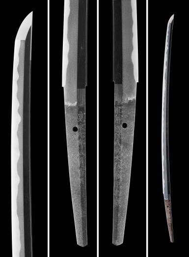 View full screen - View 1 of Lot 55. A Hizen katana | Signed Hizen no kuni Musashi Daijo Fujiwara Tadahiro (Musashi Daijo Fujiwara Tadahiro from Hizen Province) | Edo period, dated Kan’ei gannen hachigatsu kichijutsu (an auspicious day of the 8th month 1624).