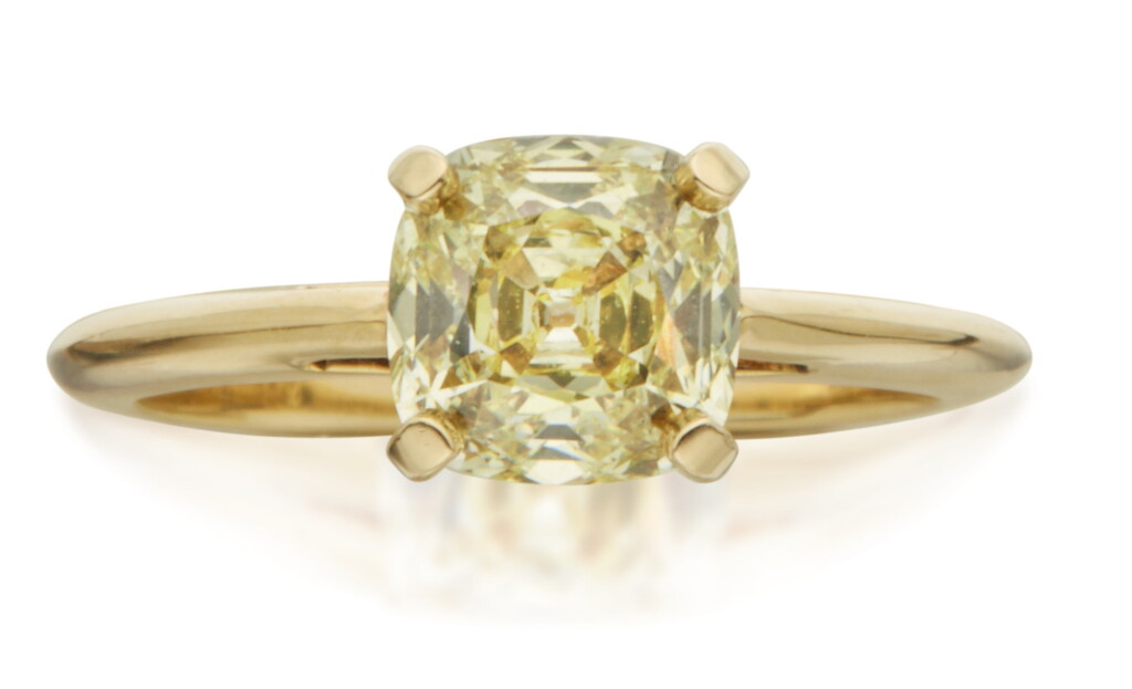 View full screen - View 1 of Lot 425. FANCY YELLOW DIAMOND RING, TIFFANY & CO..