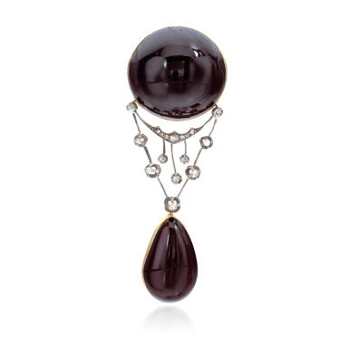 View full screen - View 1 of Lot 1138. Garnet and diamond brooch, 19th century.