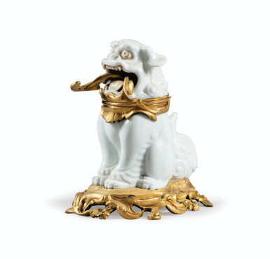 View full screen - View 1 of Lot 44. A LOUIS XV STYLE GILT-BRONZE MOUNTED PORCELAIN INK STAND | ENCRIER EN PORCELAINE BLANC DE CHINE ET BRONZE DORÉ DE STYLE LOUIS XV.