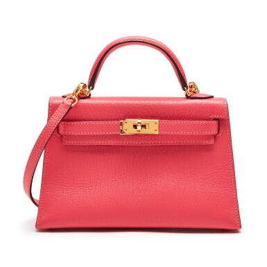 View full screen - View 1 of Lot 44. Rose Lipstick Chèvre Leather Sellier Mini Kelly 20 II Gold Hardware, 2017.