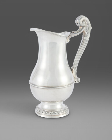 View full screen - View 1 of Lot 611. A Louis XV Provincial Silver Ewer, Maker's Mark IF/S, Second Quarter 18th Century.