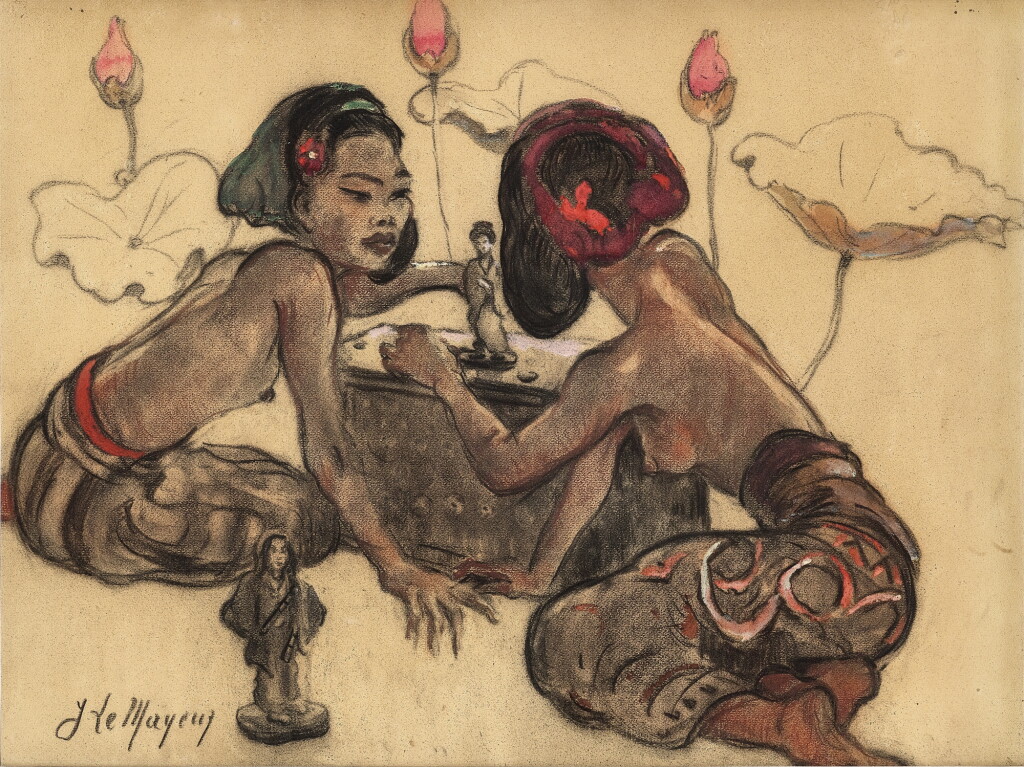 View full screen - View 1 of Lot 6217. Adrien-Jean Le Mayeur de Merpres 勒邁耶 | Two Balinese Maidens 兩位巴厘女子 .