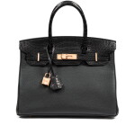Limited Edition Black Togo and Matte Mississippiensis Alligator Touch Birkin 30 Rose Gold Hardware, 2021