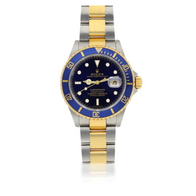 View full screen - View 1 of Lot 159. ROLEX | REF 16613 SUBMARINER, A STAINLESS STEEL AND YELLOW GOLD AUTOMATIC WRISTWATCH WITH DATE AND BRACELET CIRCA 1990.