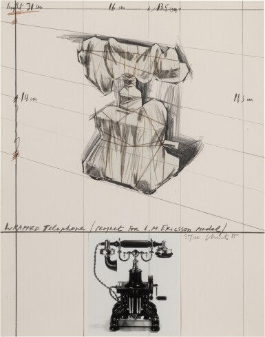 View full screen - View 1 of Lot 13. Wrapped Telephone, Project for L.M. Ericsson Model (Schellmann 119).