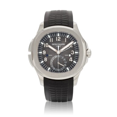 View full screen - View 1 of Lot 484. Aquanaut Travel Time, Ref. 5164A Stainless steel dual time zone wristwatch with date, day/night indication and rubber strap Circa 2012.