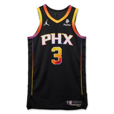 View full screen - View 1 of Lot 143. Bradley Beal Phoenix Suns 2024 NBA Playoffs Western Conference Round 1 Game Worn Statement Edition Jersey | Game 3 and 4 | Matched to 2 Games.