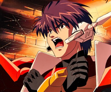 View full screen - View 1 of Lot 28. Main Character Animation Cel with Hand-painted Original Background | 主角賽璐璐,附手繪原裝背景.