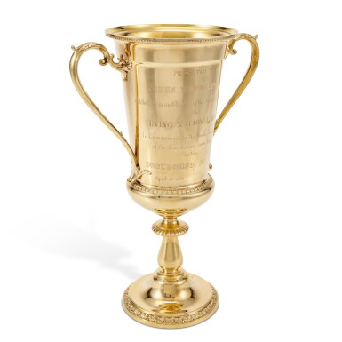 View full screen - View 1 of Lot 248. An American 14k Gold Large Two-Handled Presentation Cup, Gorham Mfg. Co., Providence, RI, Circa 1913.