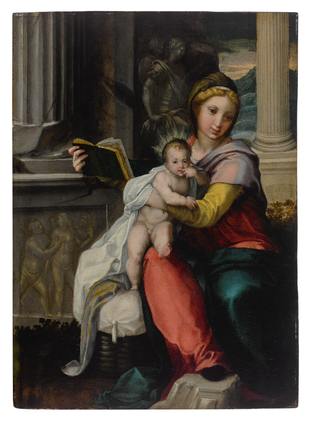View full screen - View 1 of Lot 565. Madonna and Child with a book.