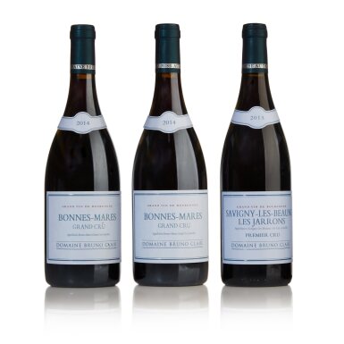 View full screen - View 1 of Lot 426. Bonnes Mares 2014 and Les Jarrons 2015 by Bruno Clair (3 BT).