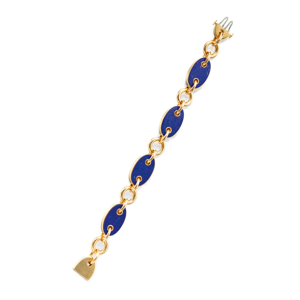 View full screen - View 1 of Lot 175. GOLD AND LAPIS LAZULI BRACELET, ALETTO BROTHERS.