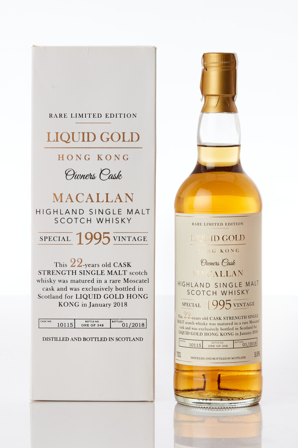 View full screen - View 1 of Lot 1010. Macallan Liquid Gold 22 Year Old 51.8 abv 1995 (1 BT70).