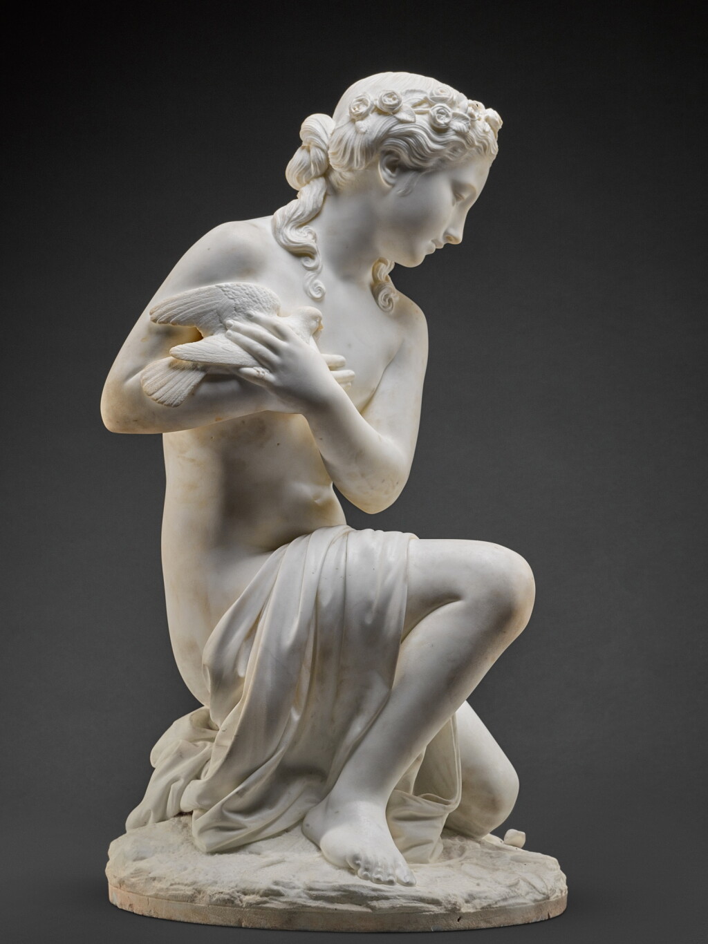 View full screen - View 1 of Lot 363. Young Girl protecting a bird from a snake.