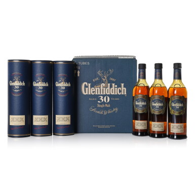 View full screen - View 1 of Lot 3293. Glenfiddich 30 Year Old 40.0 abv NV (3 BT70).