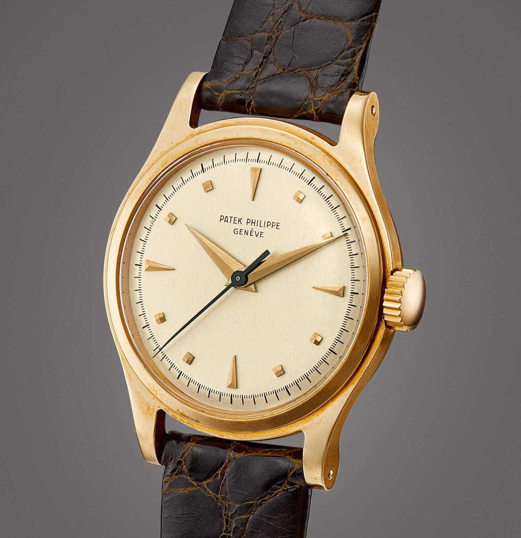 View full screen - View 1 of Lot 2008. Reference 2508 | A very well preserved pink gold wristwatch with two tone dial, Made in 1955 | 型號 2508 | 粉紅金腕錶,備雙色錶盤,品相出衆,1955年製.