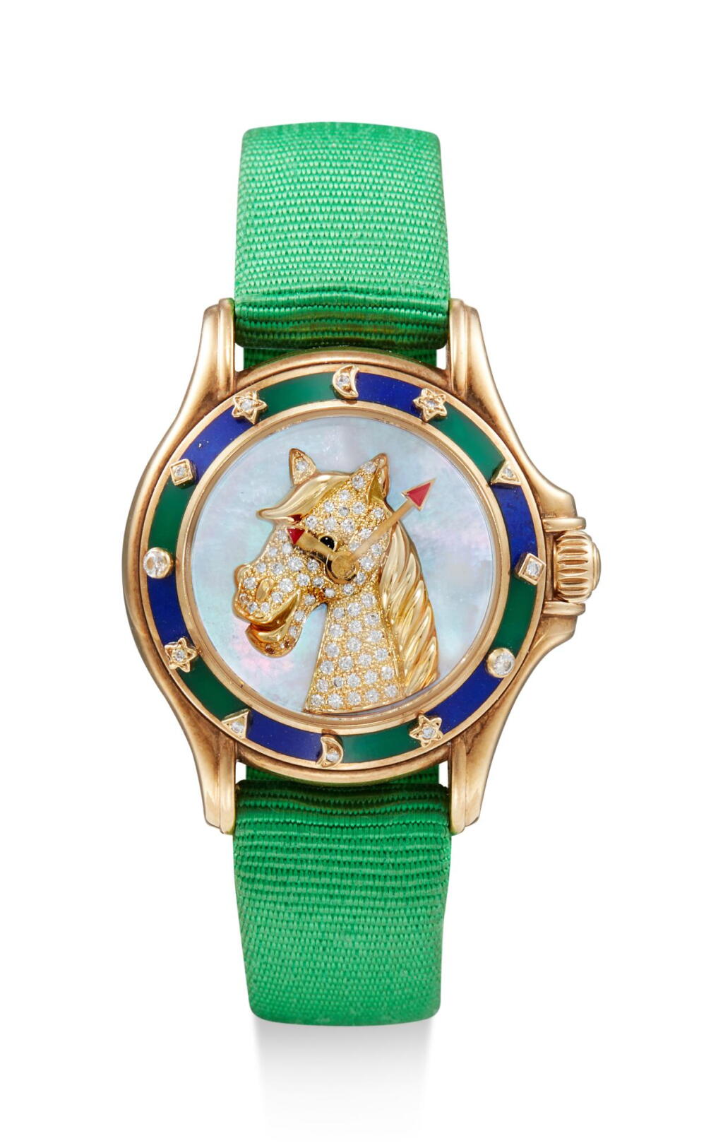 View full screen - View 1 of Lot 8080. MAUBOUSSIN | A YELLOW GOLD AND DIAMOND-SET WRISTWATCH WITH MOTHER-OF-PEARL DIAL, CIRCA 2000.