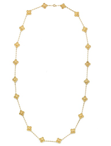 View full screen - View 1 of Lot 108. VAN CLEEF & ARPELS | SAUTOIR OR, "ALHAMBRA" | GOLD SAUTOIR, 'ALHAMBRA'.