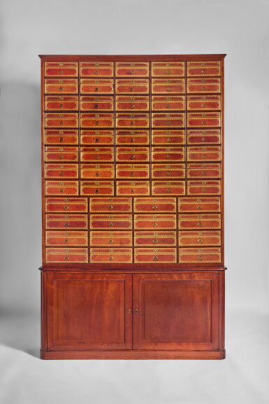 View full screen - View 1 of Lot 163. A Louis XVI Mahogany and Gilt-Tooled Leather Cartonnier, Attributed to Jean-François Leleu, Late 18th Century.
