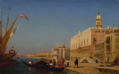 View full screen - View 1 of Lot 59. FÉLIX ZIEM | LE QUAI DES ESCLAVONS ET LE PONT DE LA PAILLE.