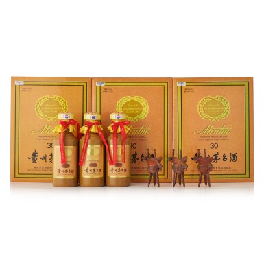 View full screen - View 1 of Lot 5016. 2022年產30年貴州茅台酒 Kweichow Moutai Aged 30 Years 2022 (3 BT50).