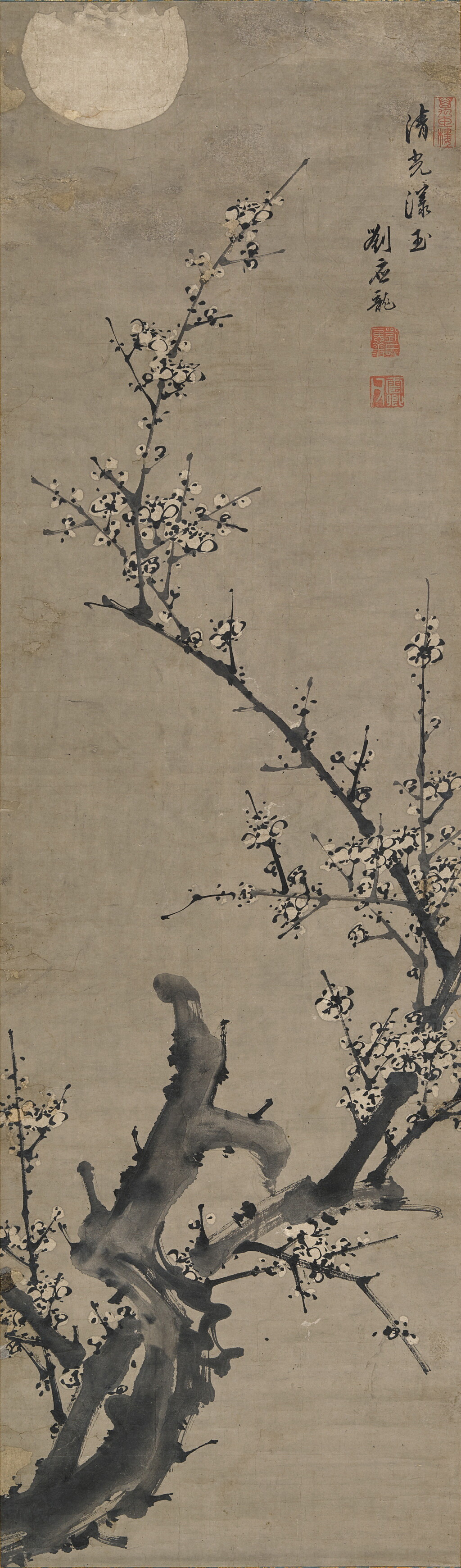 View full screen - View 1 of Lot 2513. Liu Yinglong (Ming Dynasty) 劉應龍 | Plum Blossom under the Moonlight 月下梅花.
