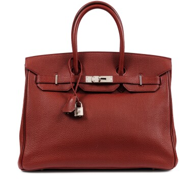 View full screen - View 1 of Lot 357. Sienne Togo and Chocolat Verso Birkin 35 Palladium Hardware, 2005.
