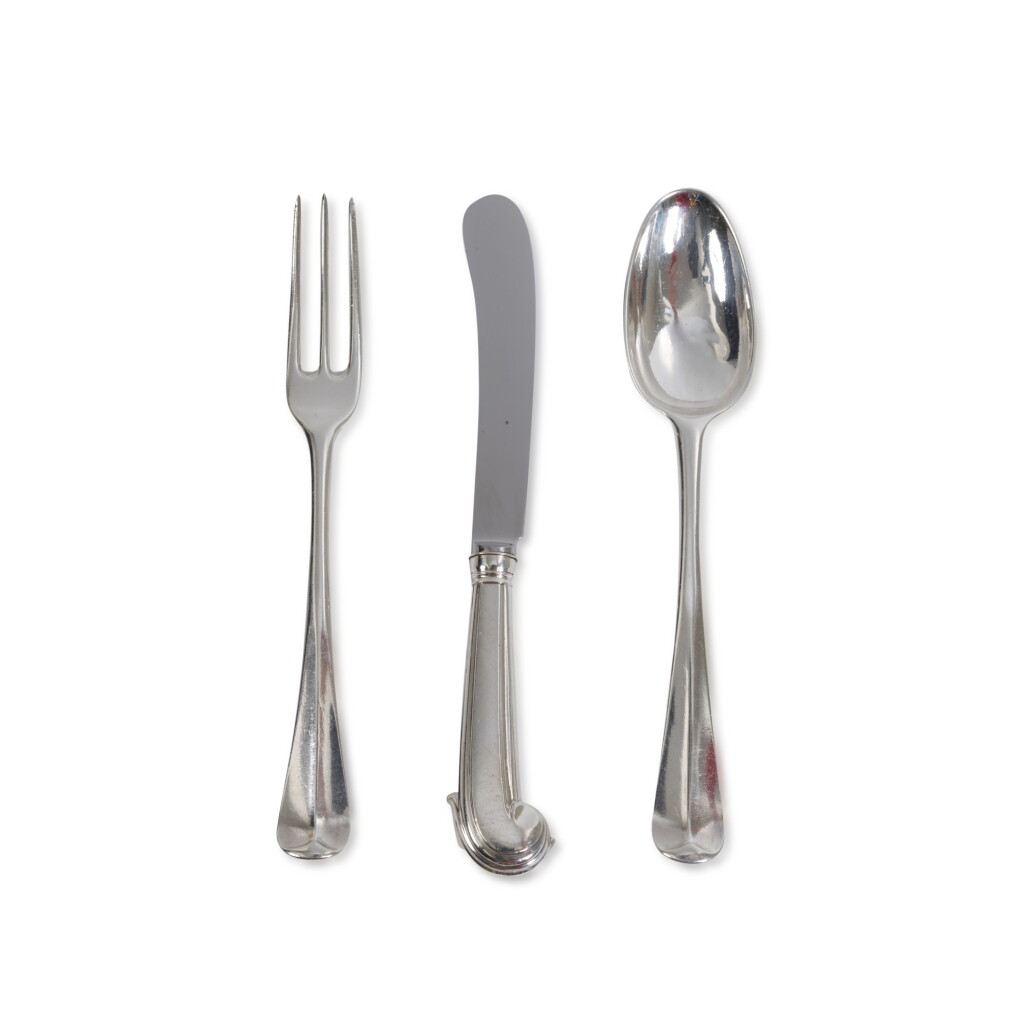View full screen - View 1 of Lot 132. An Assembled Irish Silver Old English Pattern Flatware Service, Dublin, 1735 and Circa .