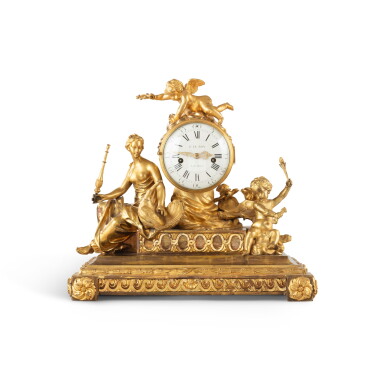 View full screen - View 1 of Lot 164. A Louis XVI à la Junon gilt-bronze mantel clock, circa 1780, the dial by Julien Leroy.