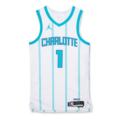 View full screen - View 1 of Lot 28. LaMelo Ball Charlotte Hornets 2024-2025 Game Worn Association Edition Jersey | Double-Double.