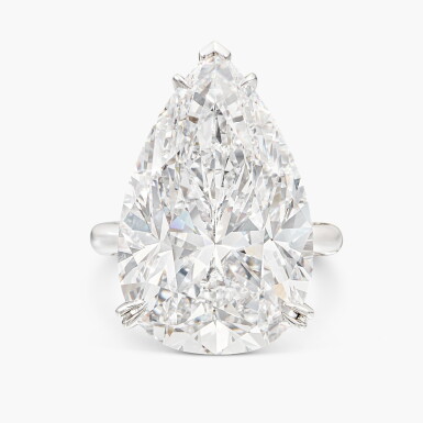 View full screen - View 1 of Lot 1731. Diamond Ring | 18.29克拉 梨形 D色 内部無瑕 鑽石 戒指.