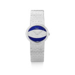 PIAGET | REFERENCE 9801 A 6, A WHITE GOLD AND DIAMOND-SET BRACELET WATCH WITH LAPIS LAZULI DIAL, CIRCA 1975