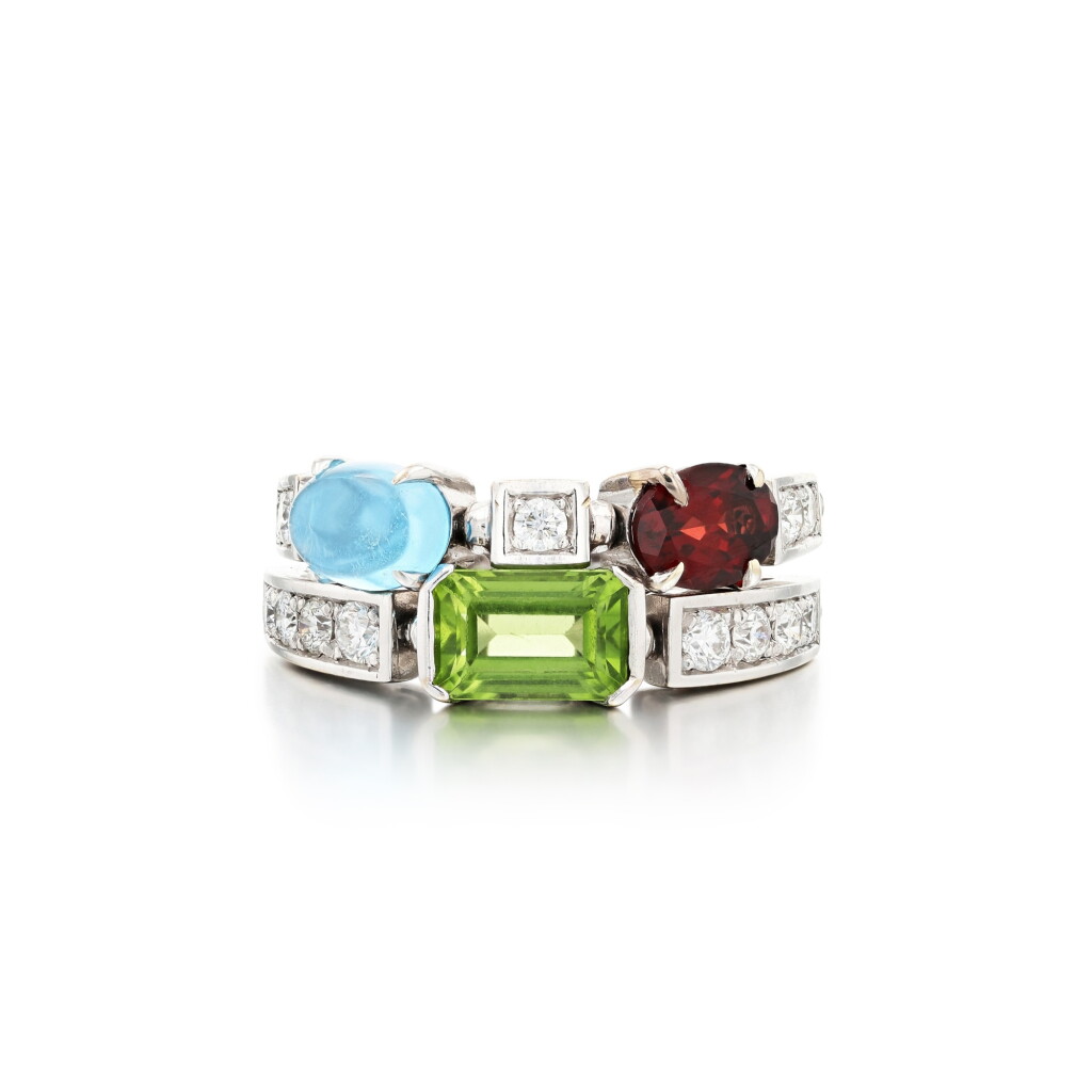 View full screen - View 1 of Lot 268. Colored stone and diamond ring, 'Allegra'.