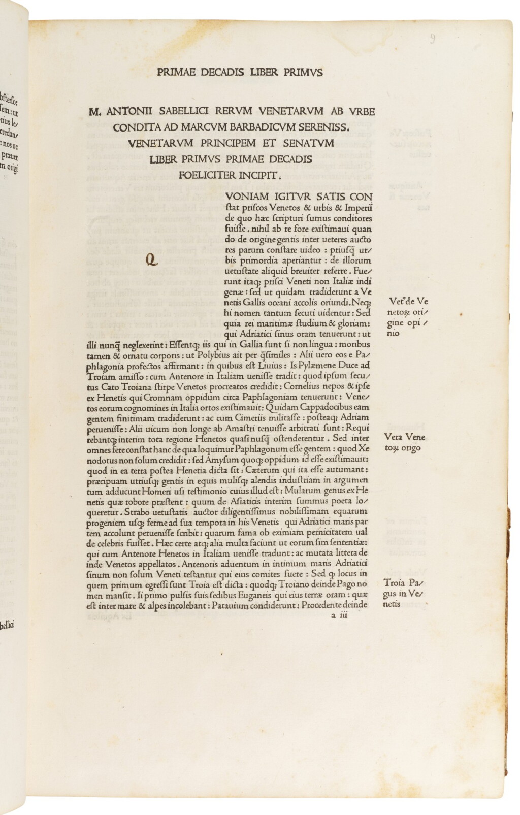 View full screen - View 1 of Lot 204. Sabellicus, Decades rerum Venetarum, Venice, 1487, modern half calf.